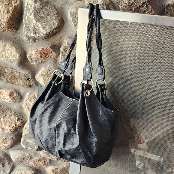 Payless Shoe Source Vegan Leather Black Shoulder Bag - Picture 4 of 16